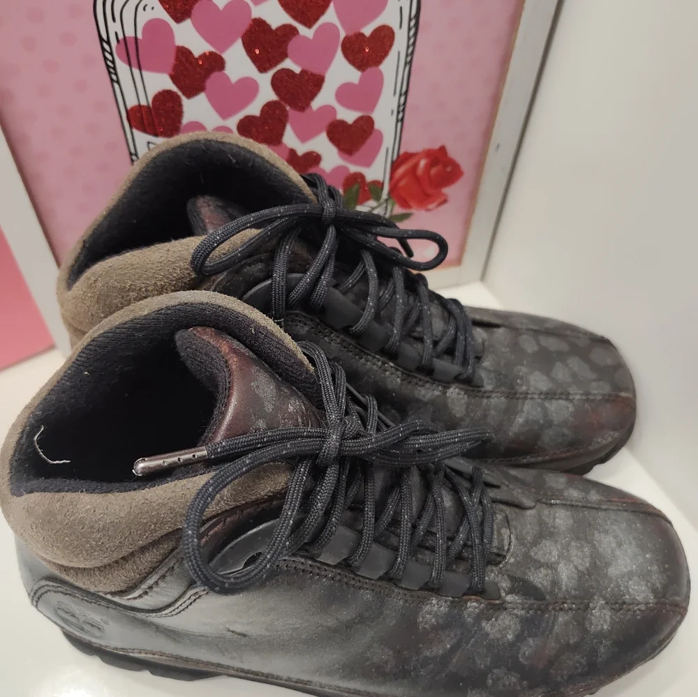 🖤 Vintage Y2K Timberland Euro Hiker Multicolor Lace Up Ankle Boots, Black, 7 - Picture 10 of 16